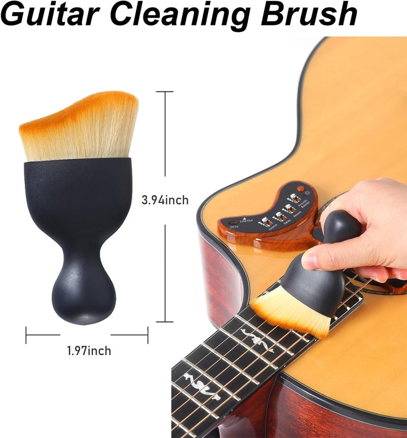 Meoctrwh Guitar Cleaning Kit, Fretboard Lemon Oil, Polish and Oil Care, Guitar String Cleaner Tool Brush String, Fret Care, Cleaning Brush & Cleaning Cloth, Extends Fretboard and String Life - Image 5